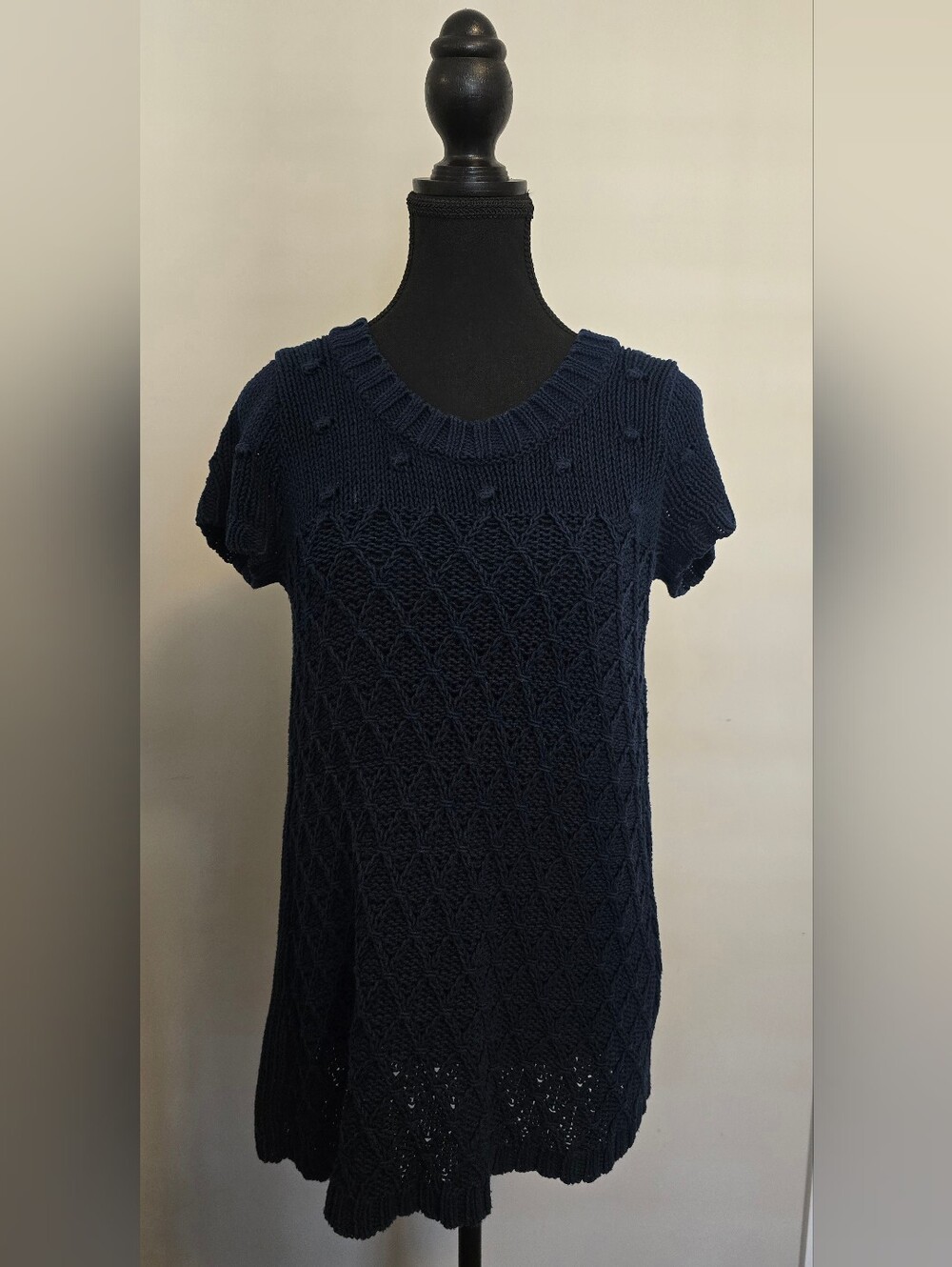 Oasis Navy Short-Sleeve Sweater